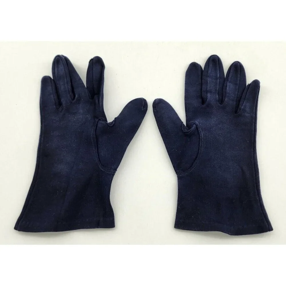 VTG Wear‎ Right Blue Wrist Length Cotton Gloves Made In Western Germany Size 6.5